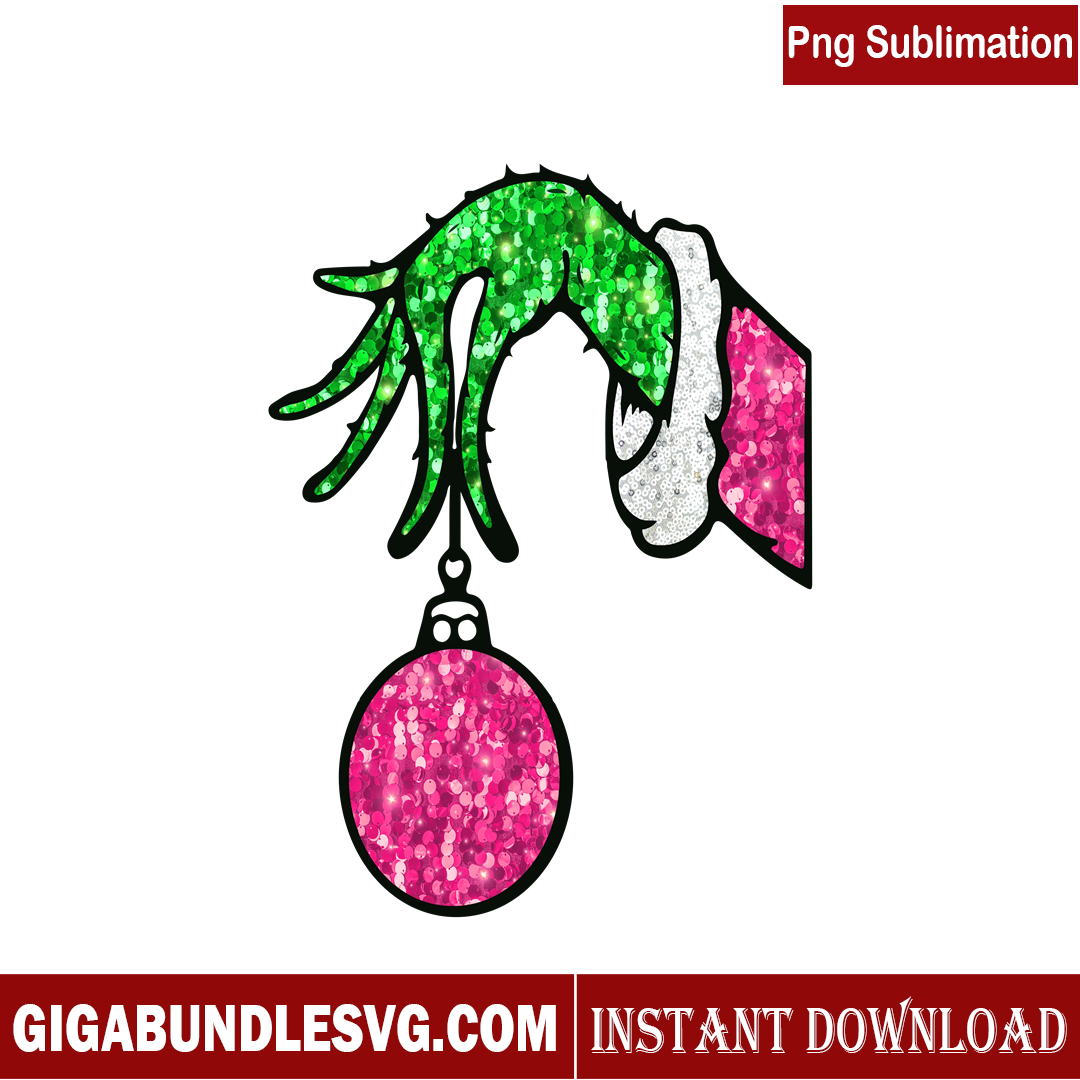Pink Grinchmas Ball PNG