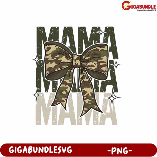 Camo Bow Mama Design for Creative Projects in PNG Format