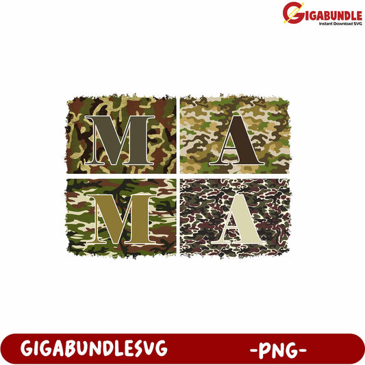 Camo Mama Design for Apparel and Crafts High Quality PNG Format