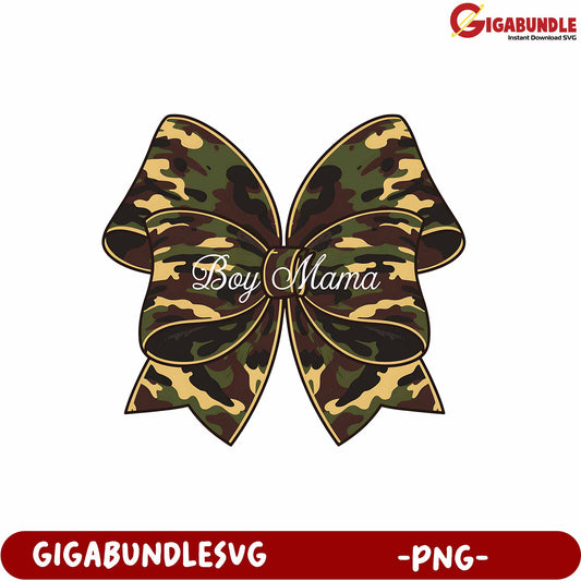 Camouflage Bow Graphic for Boy Mama in PNG Format Download