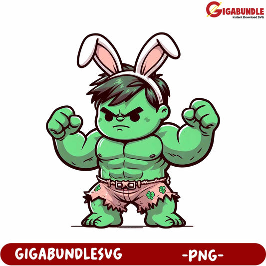 Cartoon Bunny Hulk Character in PNG Format for Download