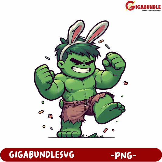Cartoon Bunny Hulk PNG File for Fun Designs and Crafts
