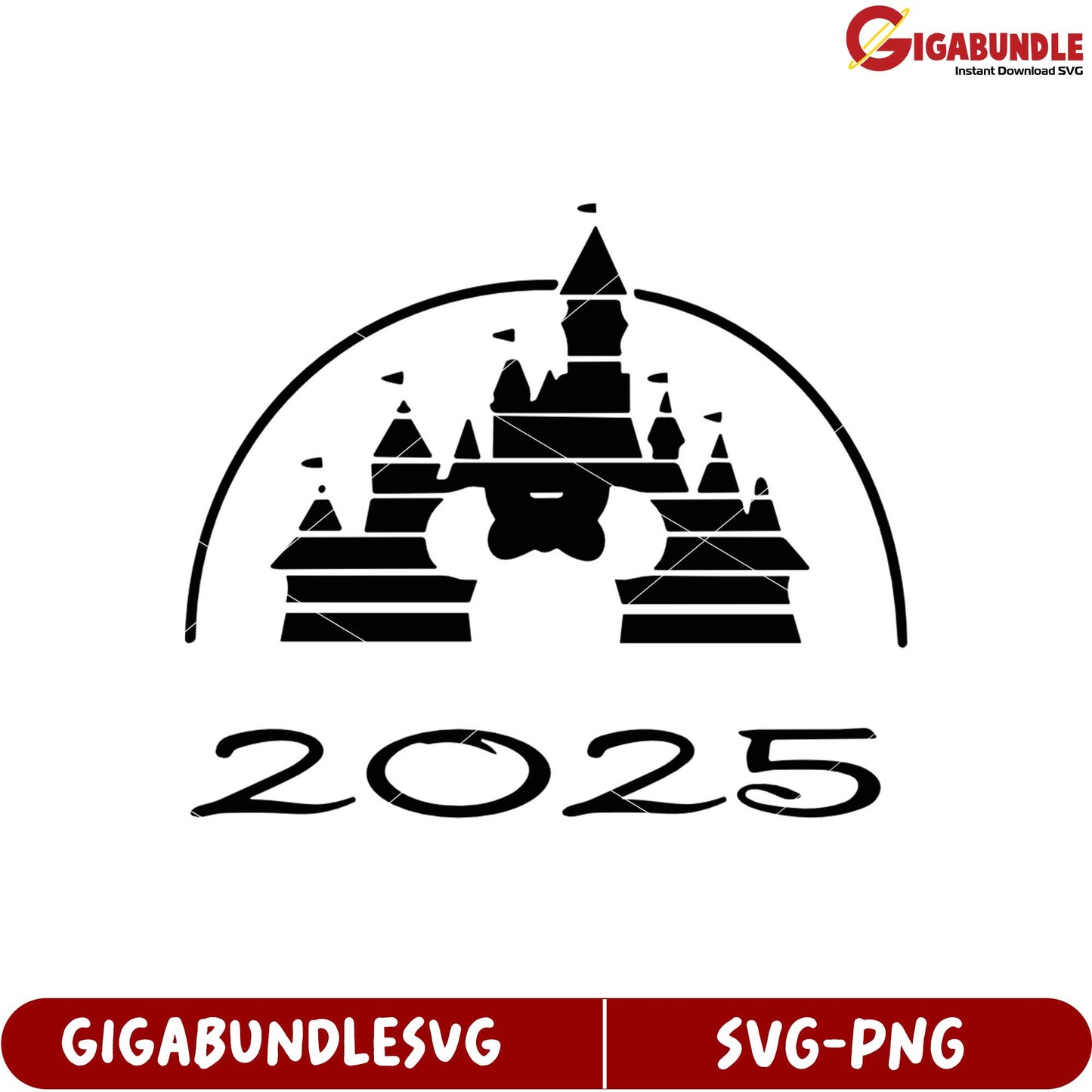 Castle Design for 2025 Celebration SVG Format Graphic Art Download
