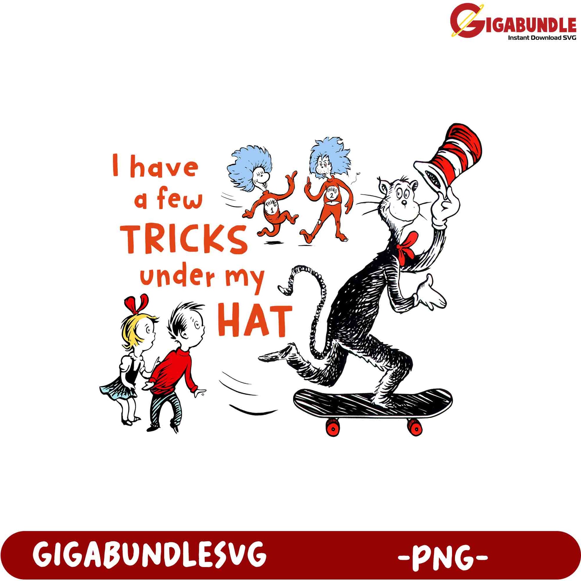 Cat in Hat Tricks PNG SVG Download