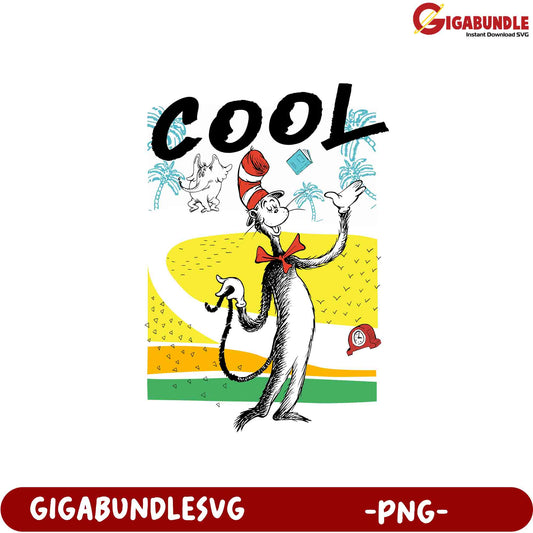 Cat in the Hat PNG Cool Tropical Design