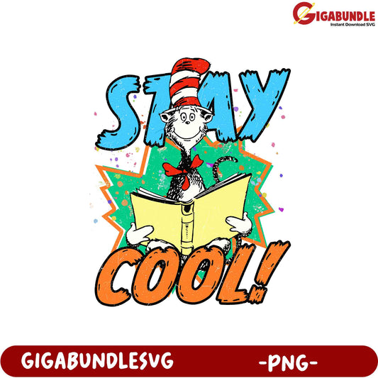 Cat in the Hat Stay Cool PNG