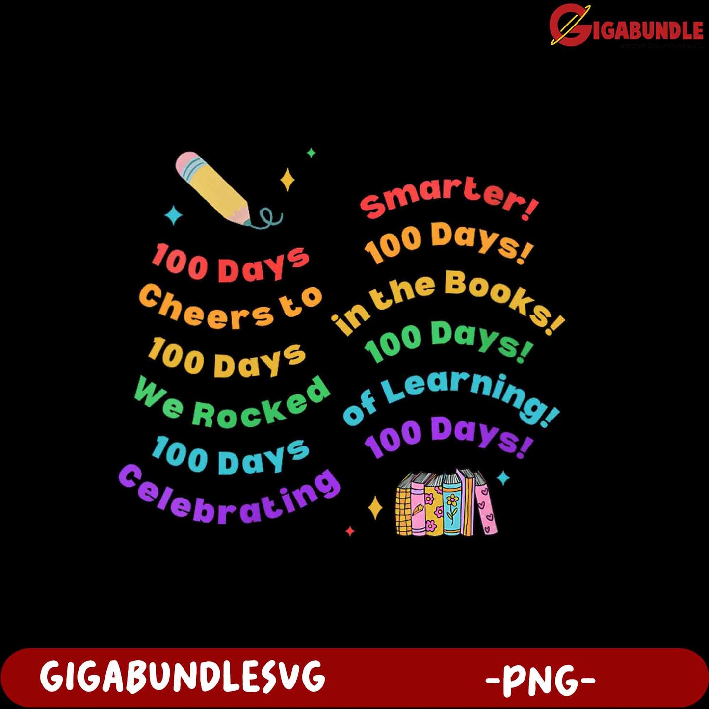 Celebrate 100 Days of Learning with Fun PNG Design