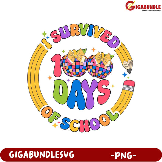 Celebrate 100 Days of School - Fun PNG Design