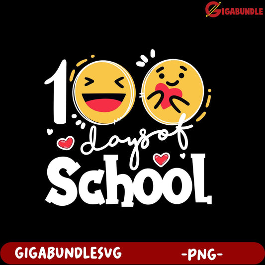 Celebrate 100 Days of School with Fun PNG Design