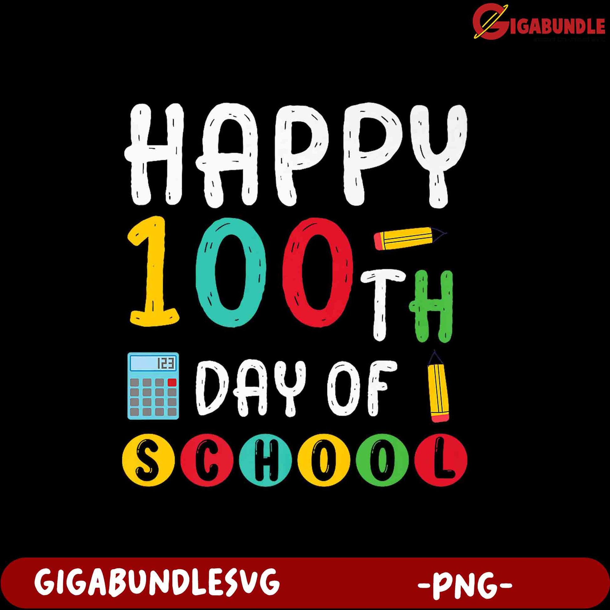 Celebrate 100th Day of School PNG Design for Kids