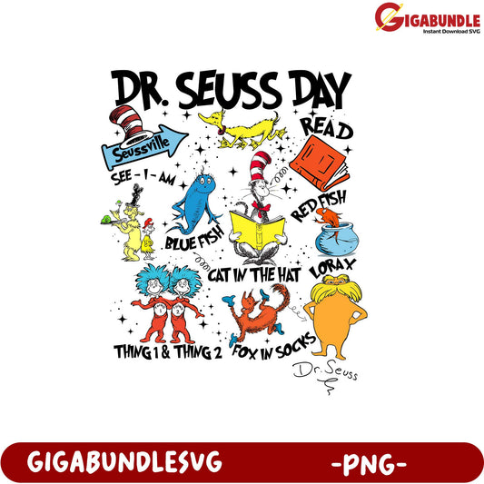 Celebrate Dr. Seuss Day with Fun PNG Art for Kids' Activities