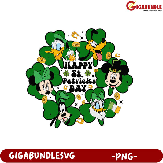 Celebrate St. Patrick's Day with Disney Character PNG Design