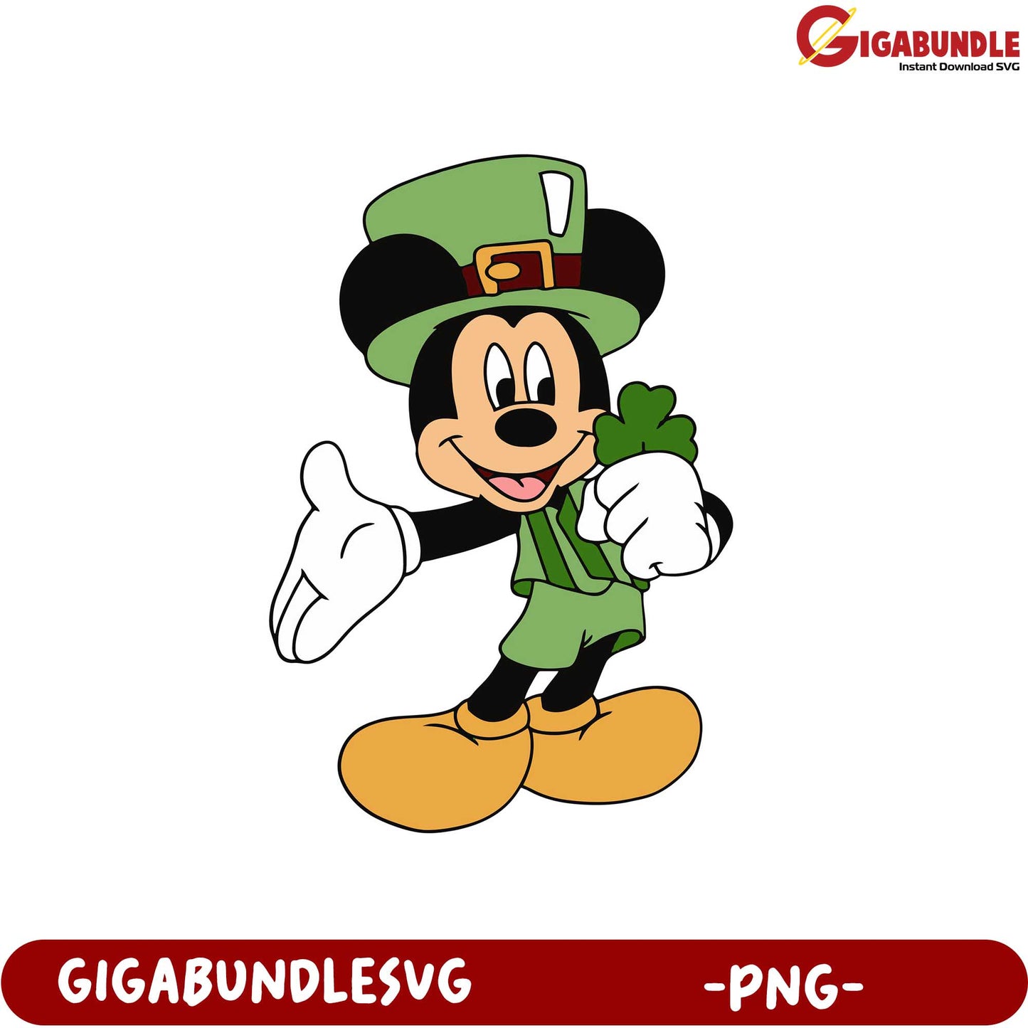 Celebrate St. Patrick's Day with Mickey Mouse PNG Clipart