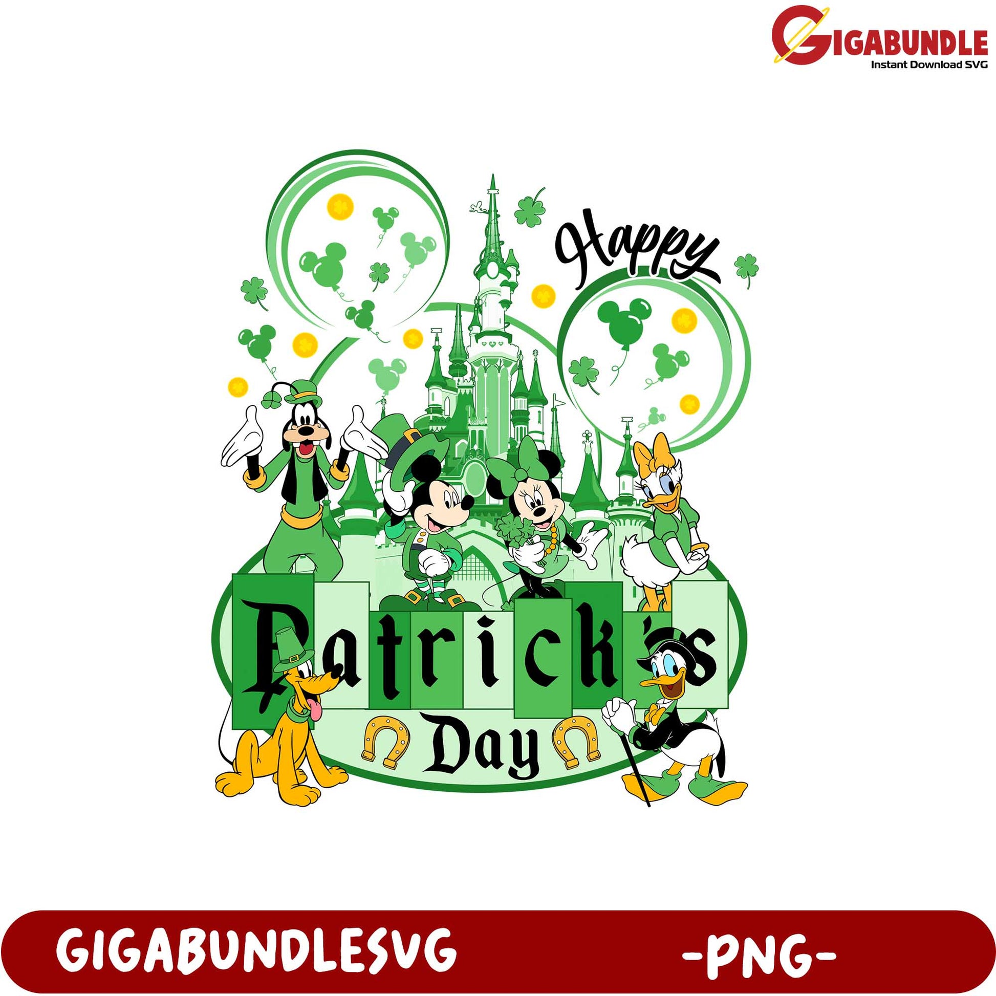 Celebrate St. Patrick's Day with Mickey Mouse PNG Design