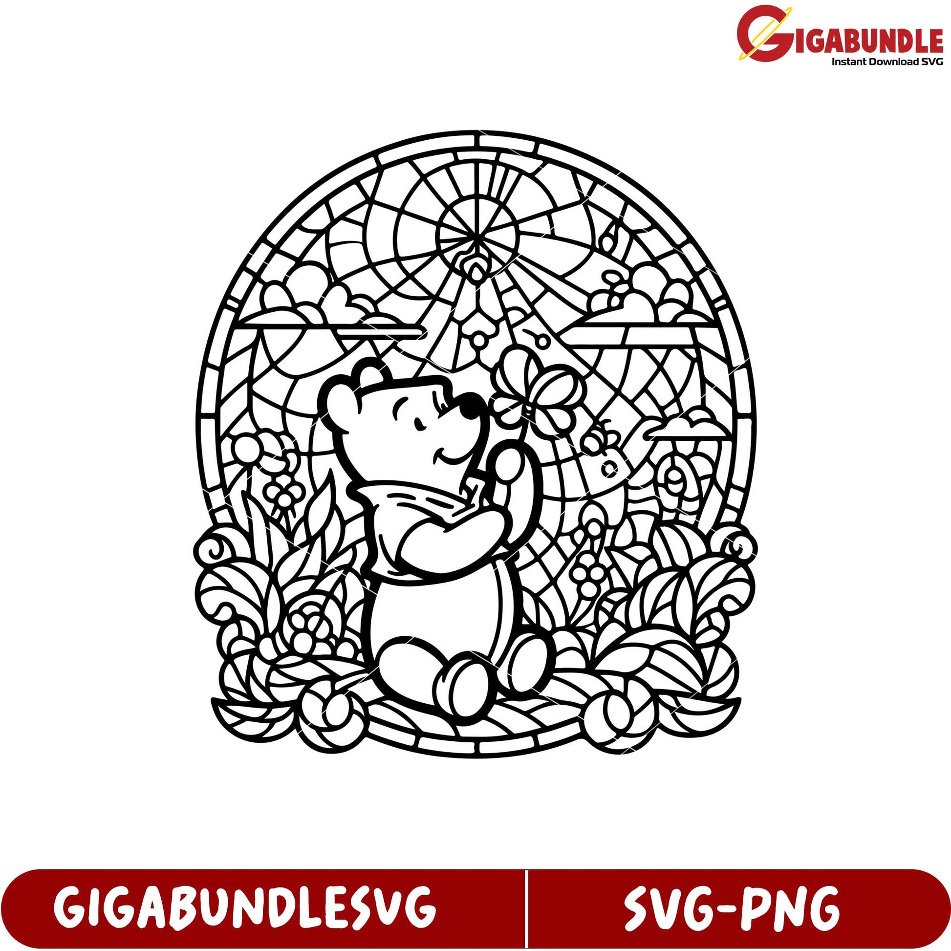 Charming Bear in Flower Garden SVG Design for Craft Projects