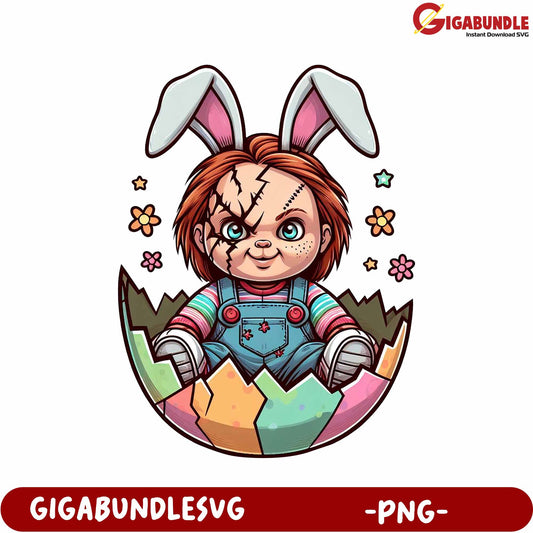 Charming Bunny Doll in Egg PNG Graphic for Creative Projects