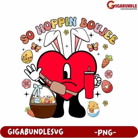 Charming Bunny Heart Design for Fun Celebrations - PNG