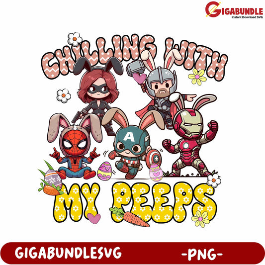 Charming Bunny Heroes Design for Fun Easter Celebrations - PNG