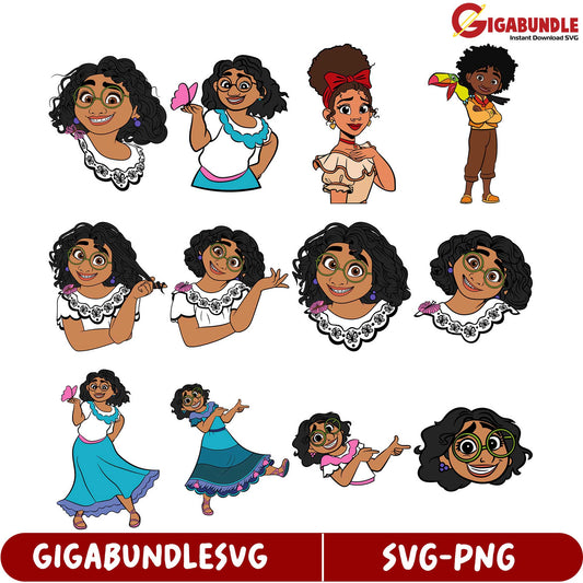 Charming Cartoon Character SVG Bundle  Instant Download Set
