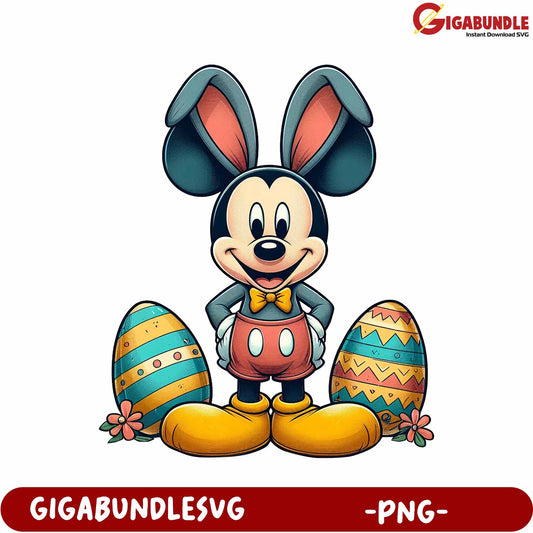 Charming Easter Mickey Mouse PNG Graphic for Celebrations