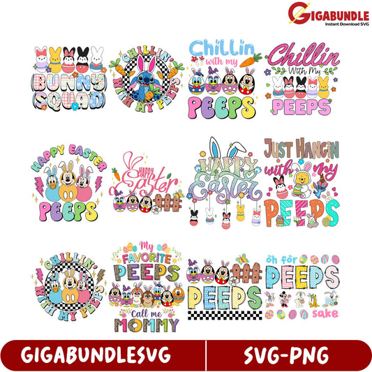 Charming Easter SVG Bundle Cute Bunny and Peeps Designs