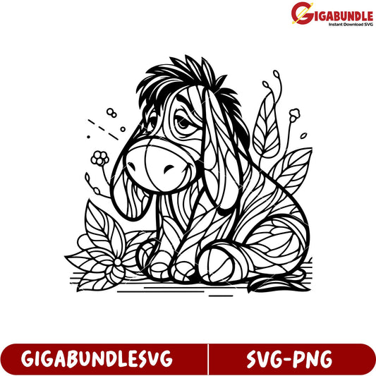Charming Eeyore Styled SVG for Creative Projects and Artwork Ideas