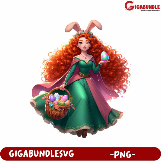 Charming Fairy Tale Easter Bunny Girl PNG Downloadable Art