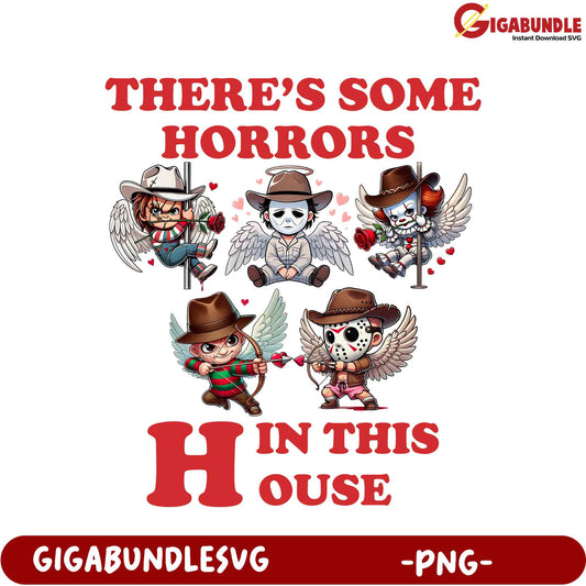 Charming Horror Illustrations PNG - Fun 'There's Some Horrors' Design