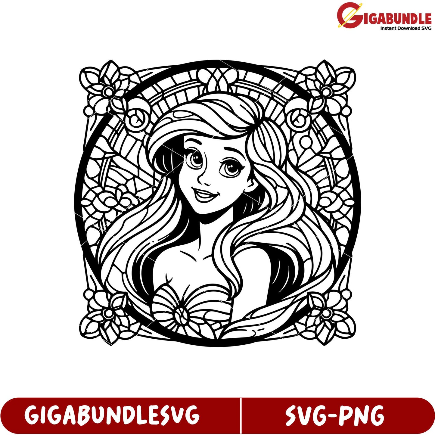 Charming Mermaid Profile SVG Design for Craft Projects and Decor