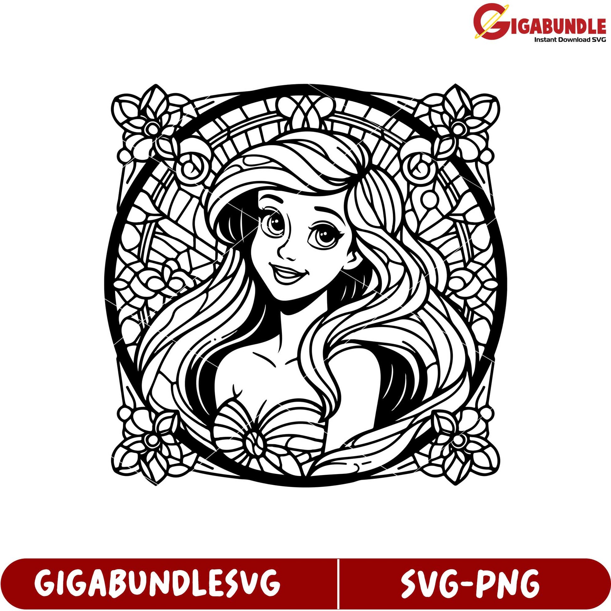 Charming Mermaid Profile SVG Design for Craft Projects and Decor