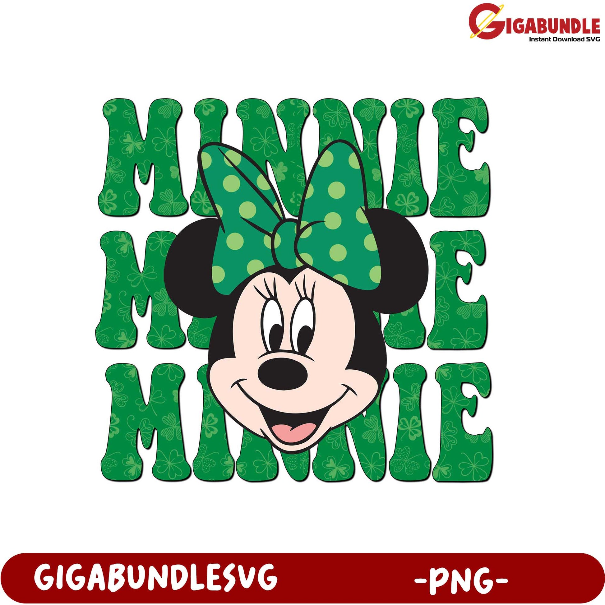 Charming Minnie Mouse Green PNG Graphic for Crafting Fun