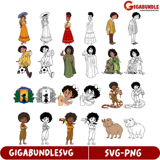 Charming SVG Bundle of Diverse Characters & Animals for Crafts