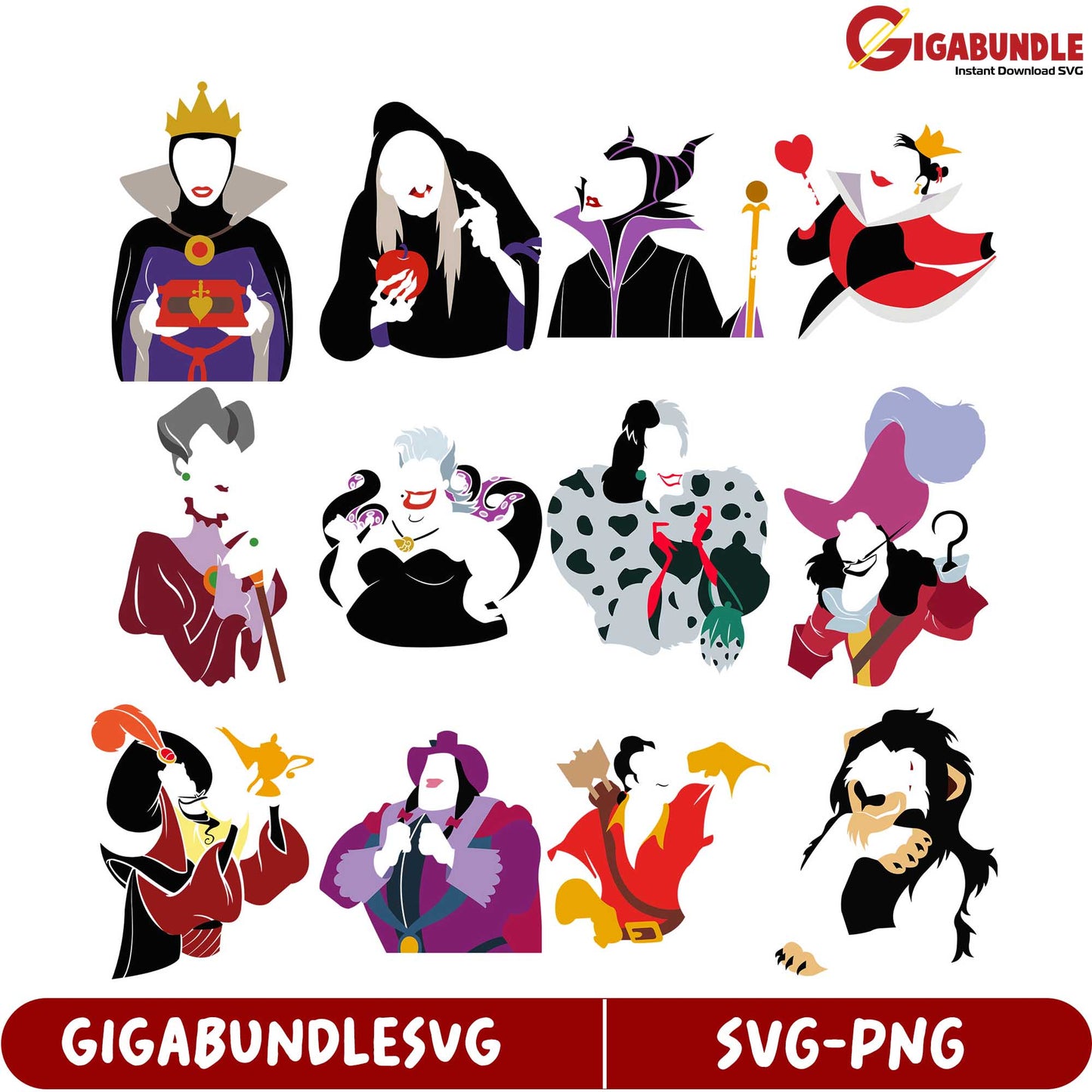 Charming Villains SVG Bundle Instant Download for Creative Use