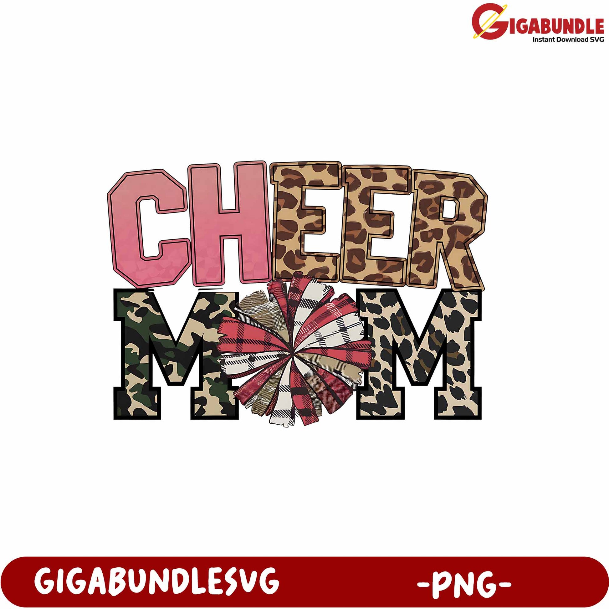 Cheer Mom PNG Design with Stylish Patterns for Crafting Projects