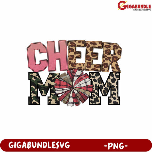 Cheer Mom PNG Design with Stylish Patterns for Crafting Projects