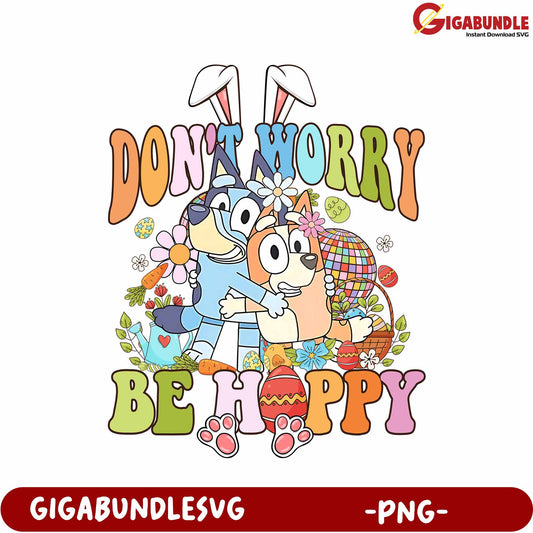 Cheerful Animal Friends Don’t Worry Be Happy PNG Design Art