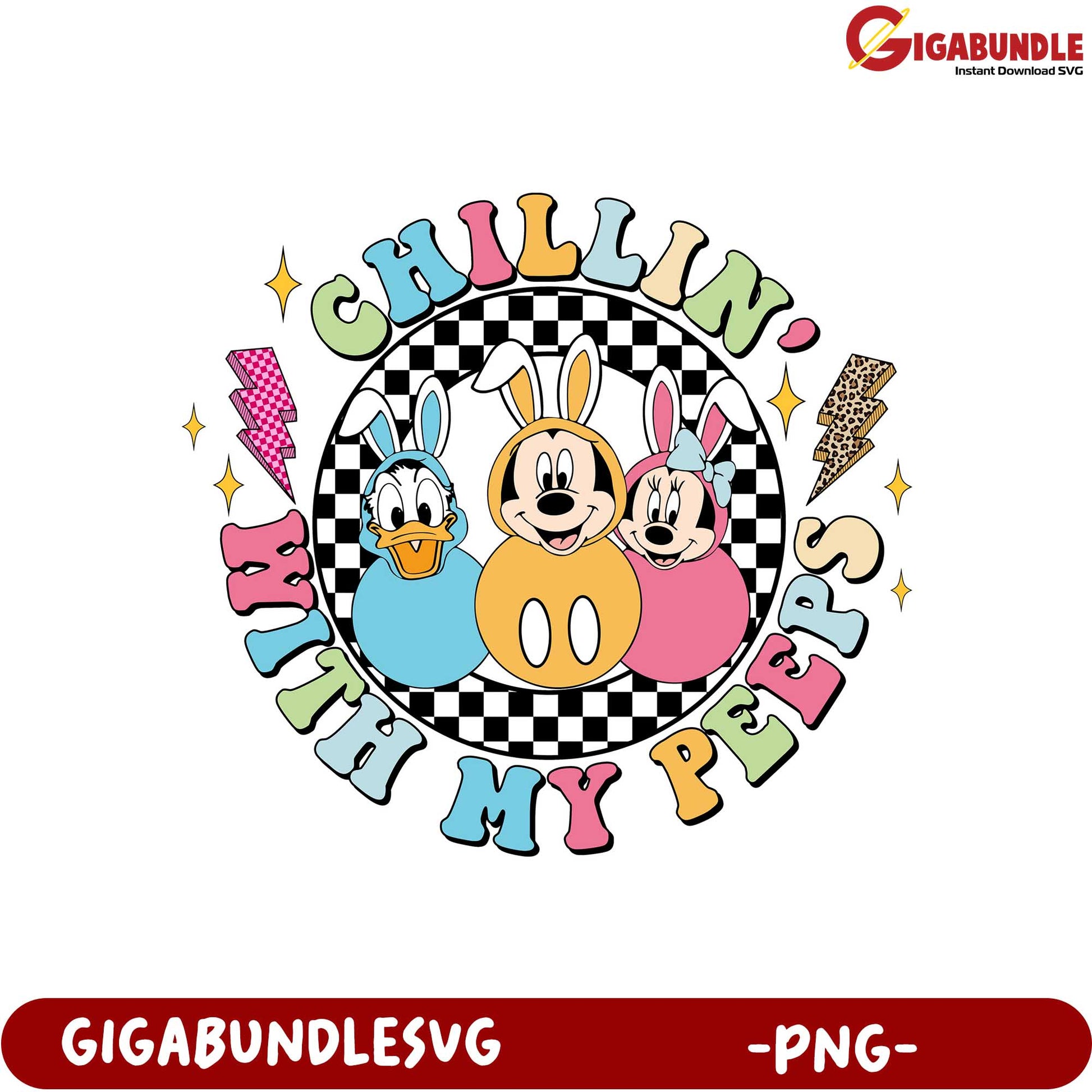 Chillin' with My Peeps PNG Bundle - Fun Cartoon Character Design