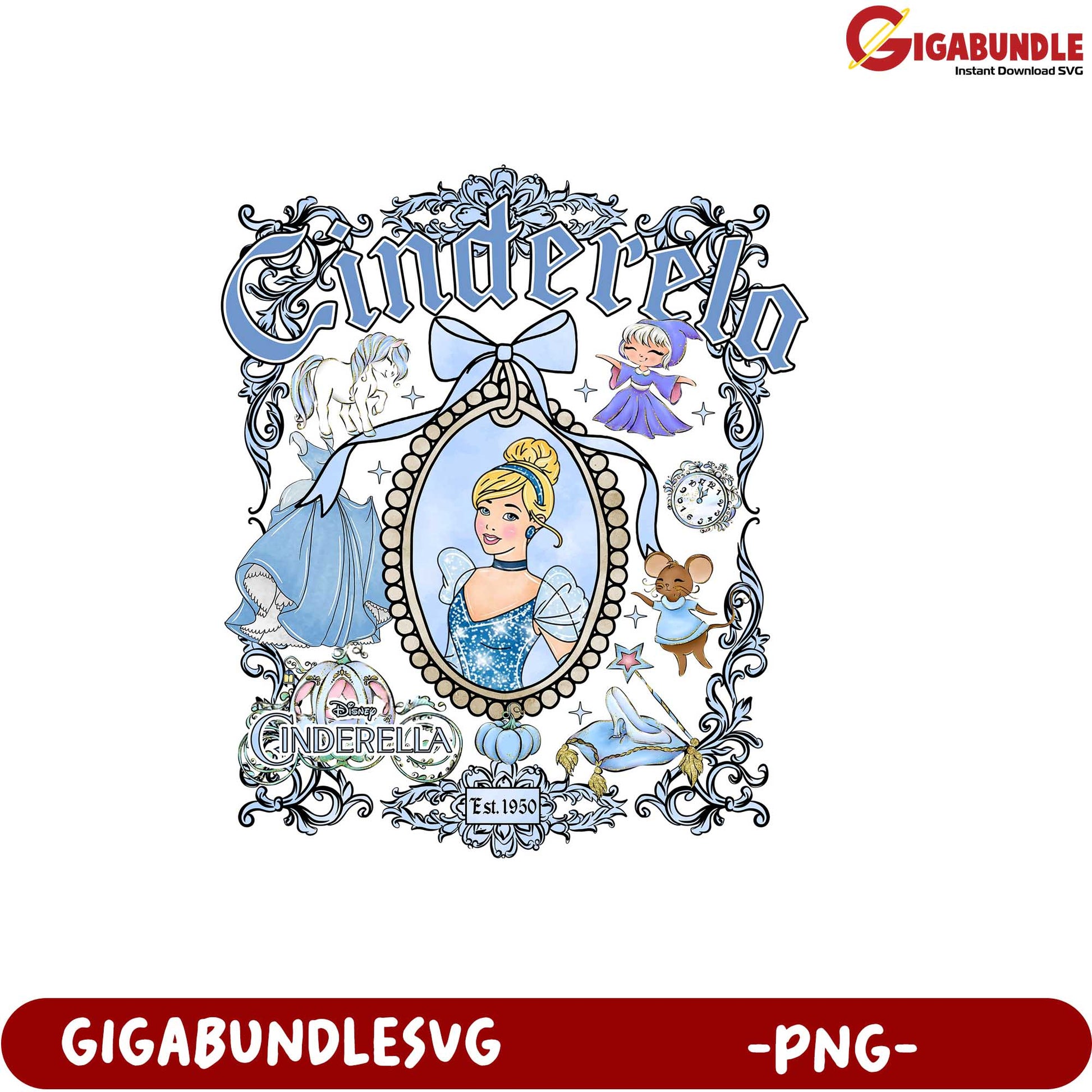 Cinderella Classic Princess PNG Design for Fun Crafting Projects