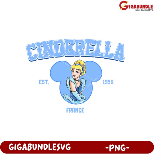 Cinderella Disney Vintage Design PNG Download for Crafts