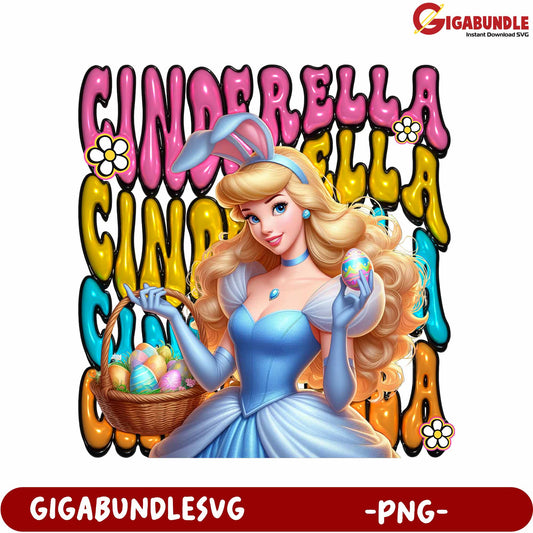 Cinderella Easter Celebration Digital PNG Clipart Design Download