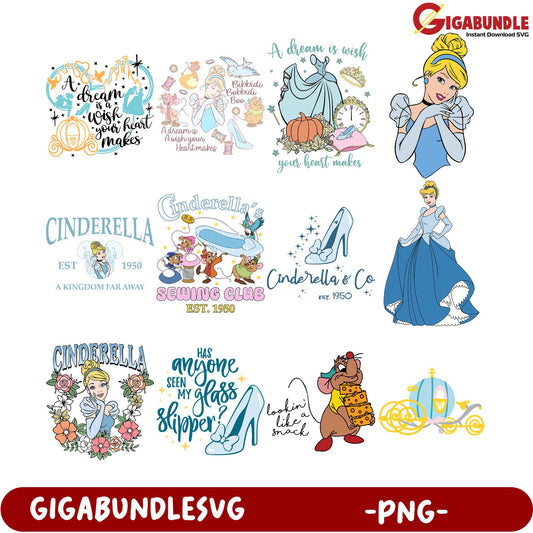 Cinderella PNG Bundle Dreamy Designs for Creative Projects