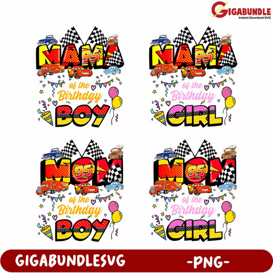Colorful Birthday Mom Designs for Boy and Girl Celebrations PNG