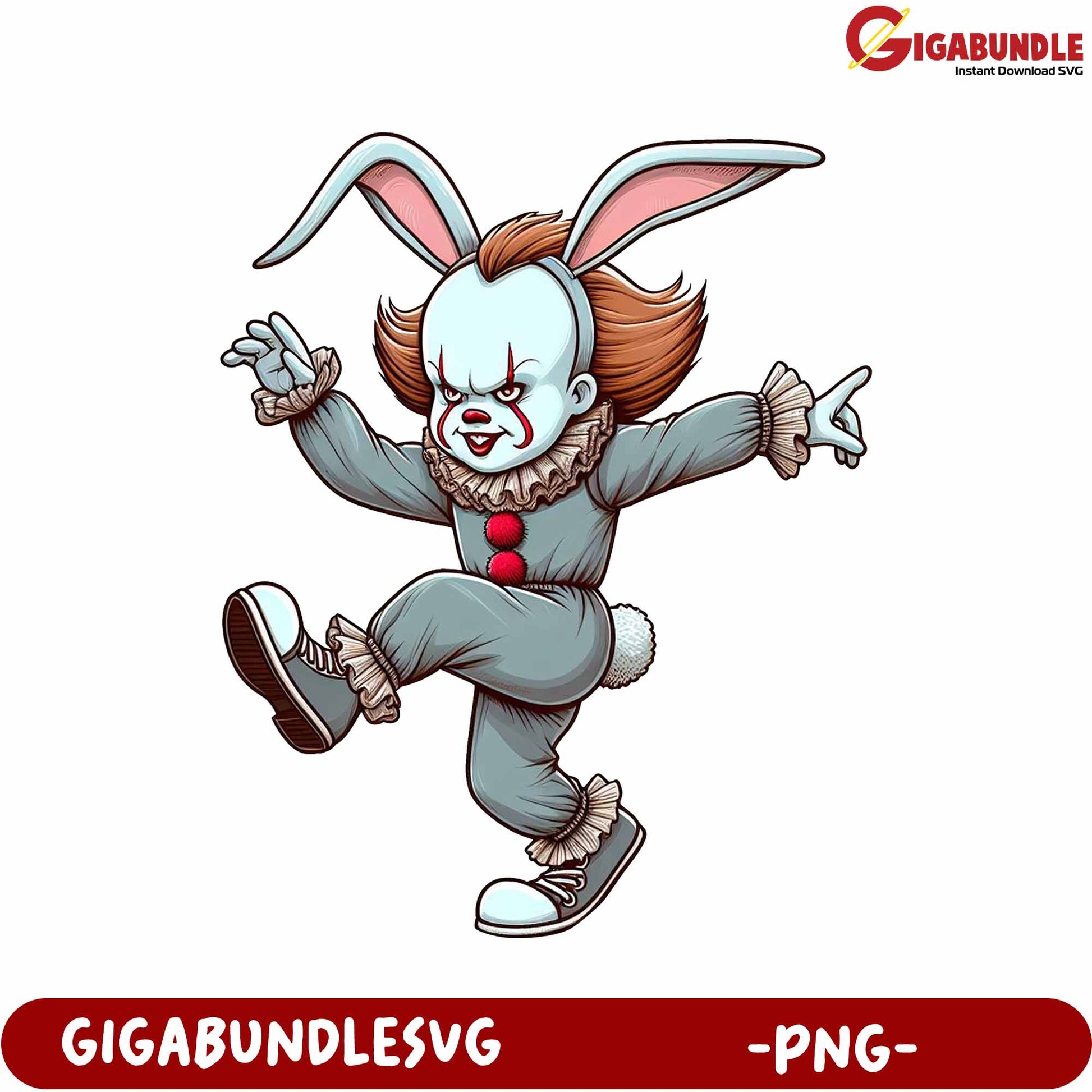 Colorful Bunny Clown Character PNG for Creative Projects