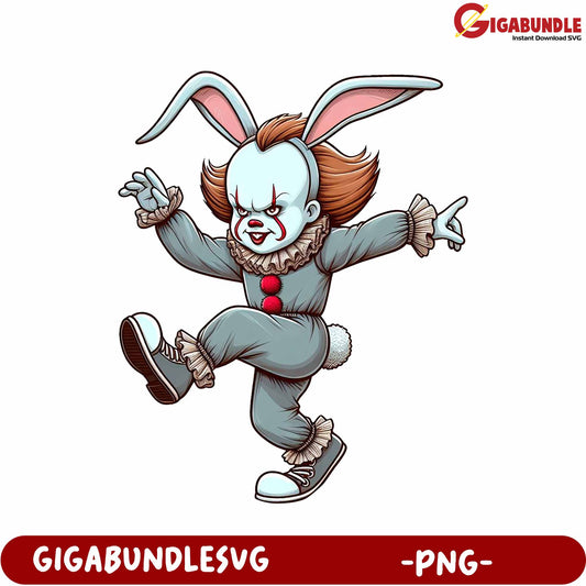 Colorful Bunny Clown Character PNG for Creative Projects