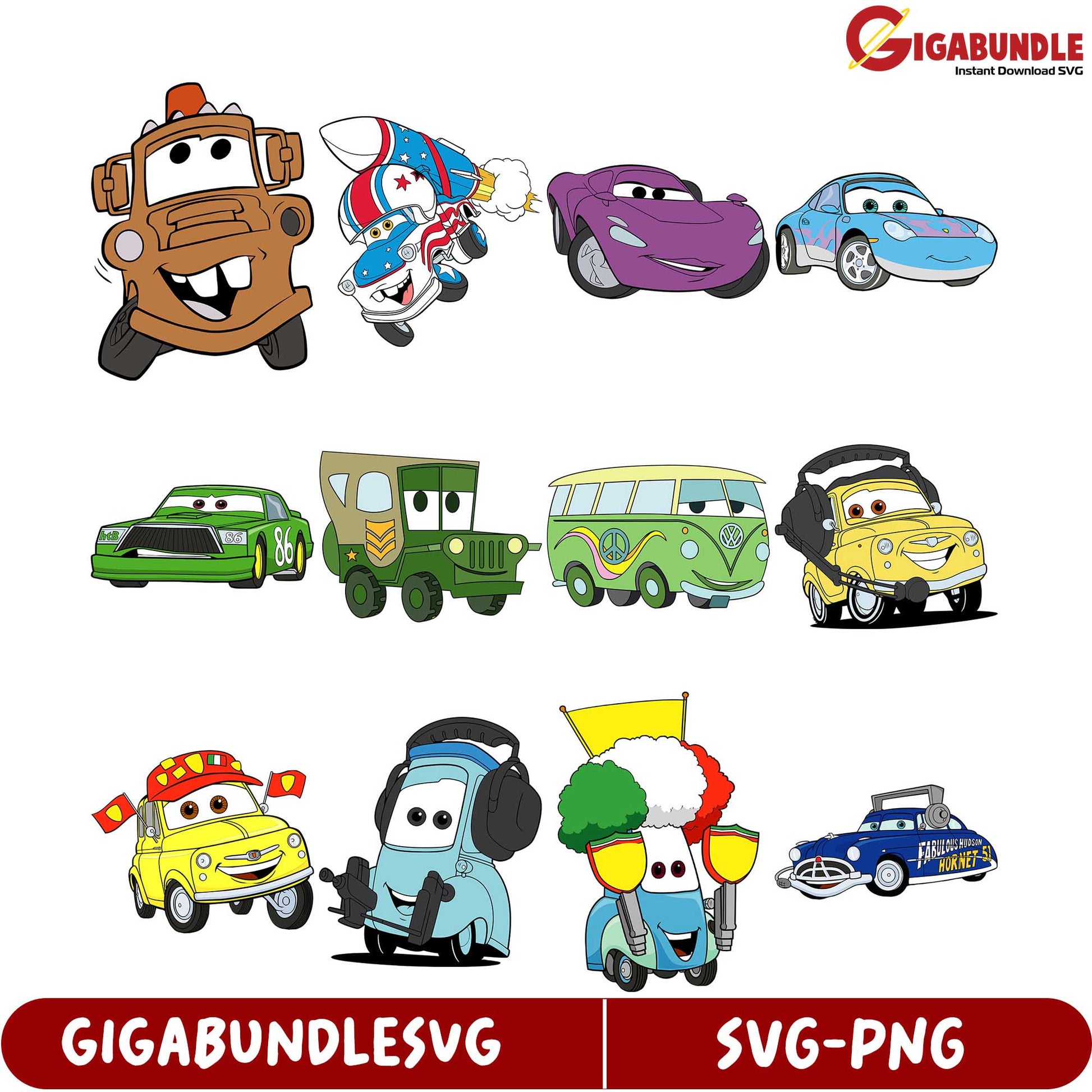 Colorful Cars SVG Bundle  Instant Download for Fun Designs
