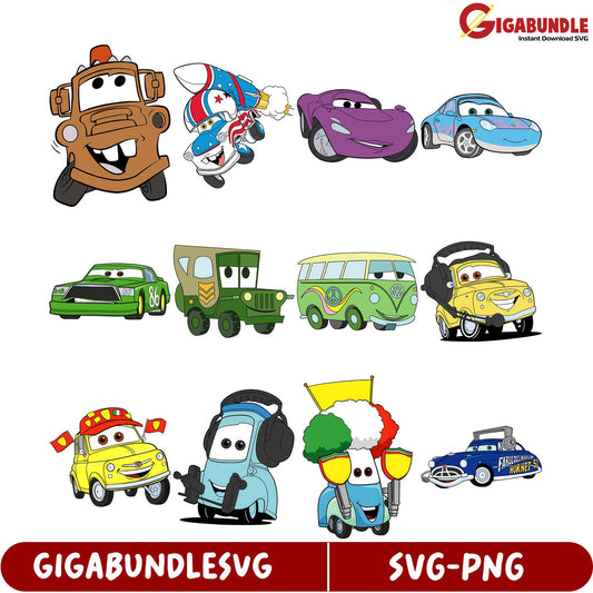 Colorful Cars SVG Bundle  Instant Download for Fun Designs