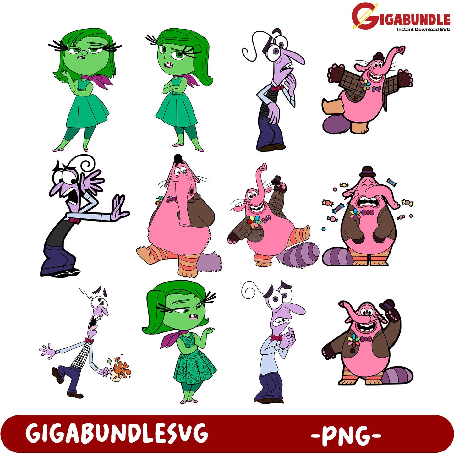 Colorful Cartoon Character PNG Bundle for Creative Projects