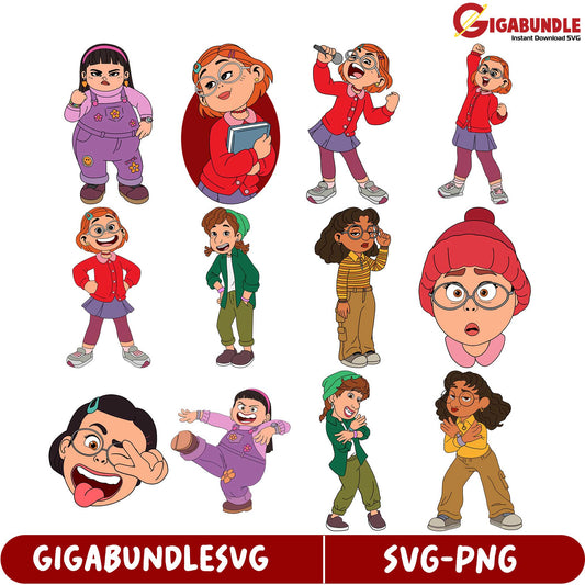 Colorful Cartoon Character SVG Bundle for Instant Download