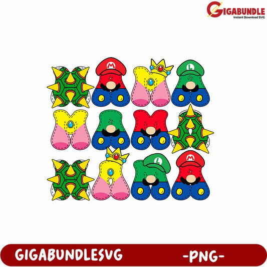 Colorful Cartoon Characters Print for Kids Playtime Fun PNG Artwork