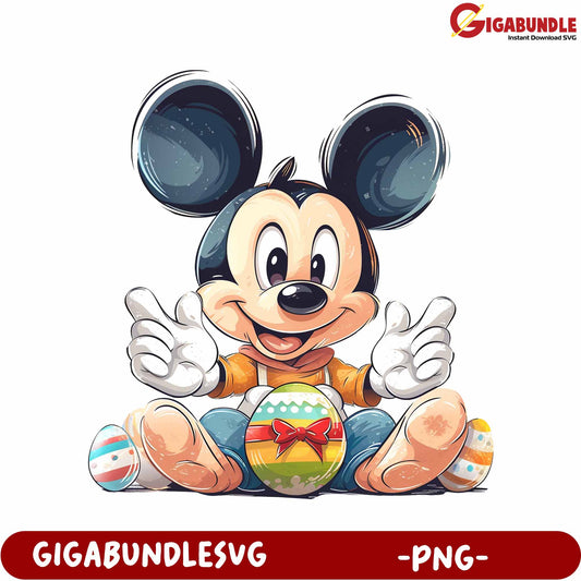 Colorful Cartoon Character with Easter Egg PNG Clipart Design